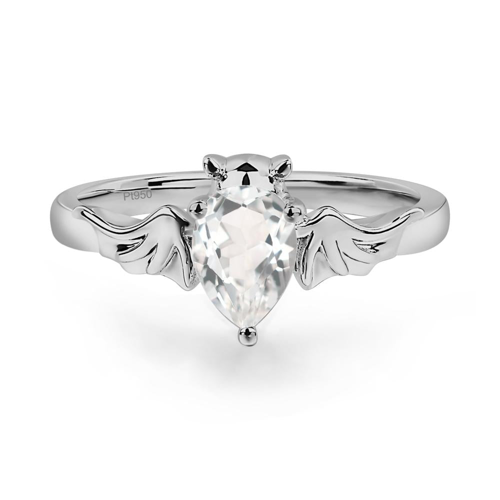 White Topaz Gothic Promise Ring - LUO Jewelry #metal_platinum