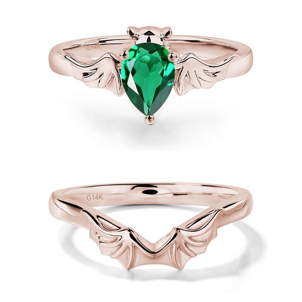 Emerald Bat Engagement Ring - LUO Jewelry #metal_xxxxx