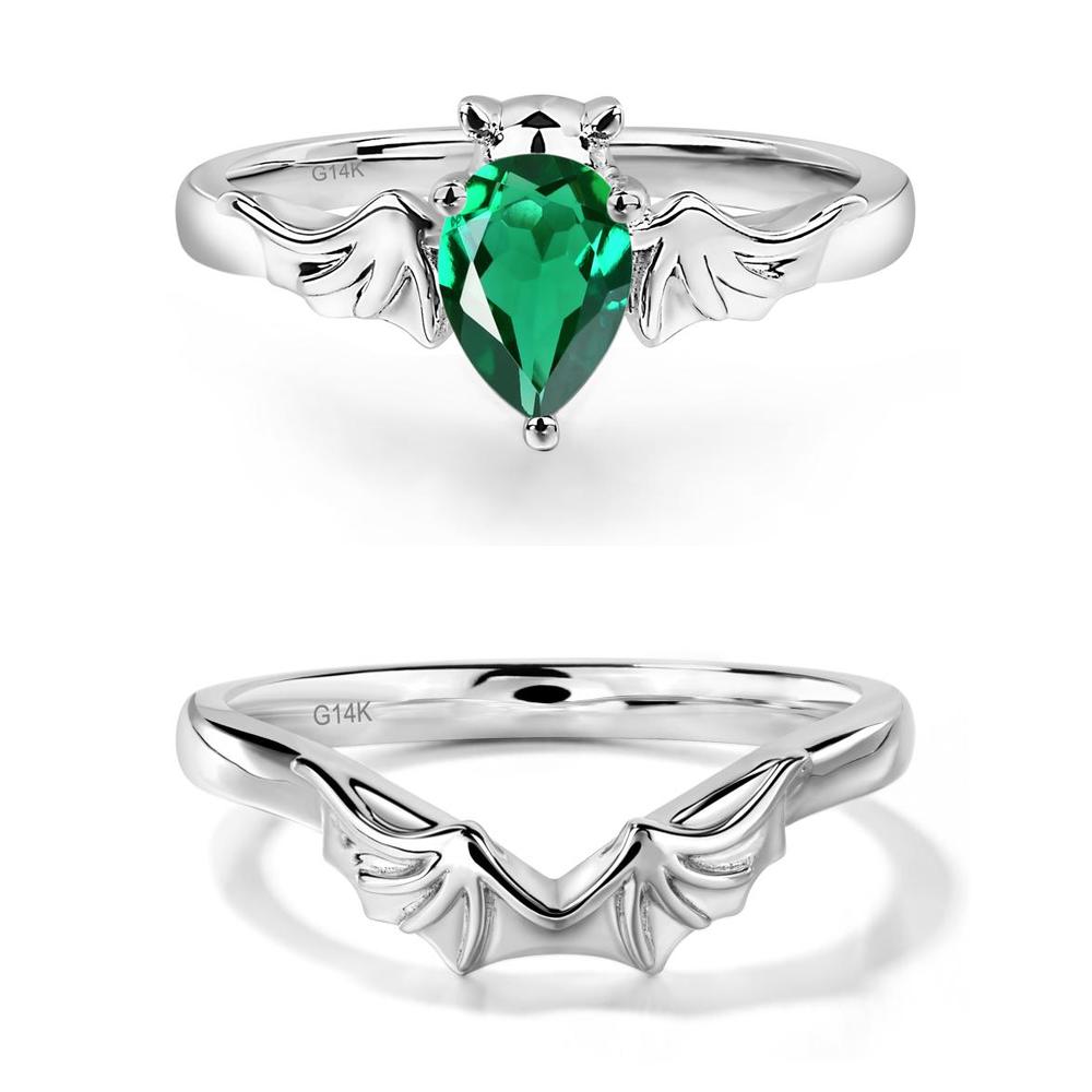 Emerald Bat Engagement Ring - LUO Jewelry #metal_xxxxx