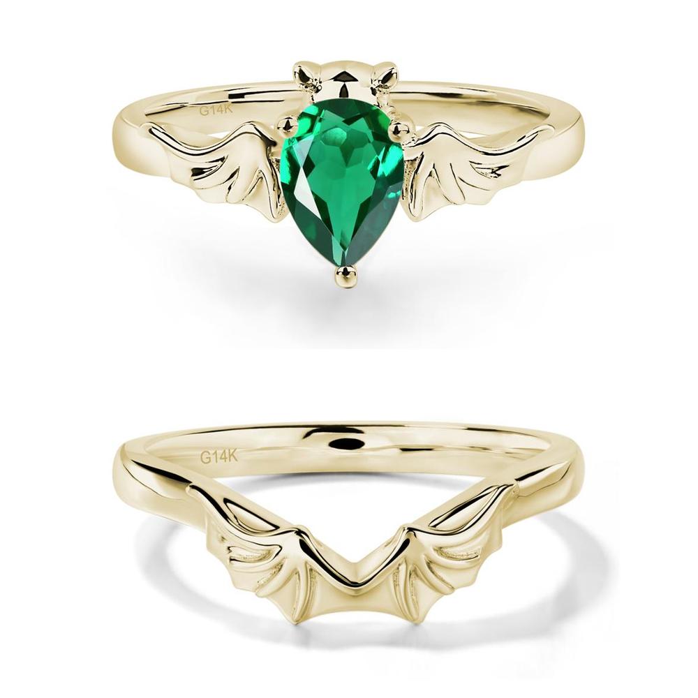 Emerald Bat Engagement Ring - LUO Jewelry #metal_xxxxx