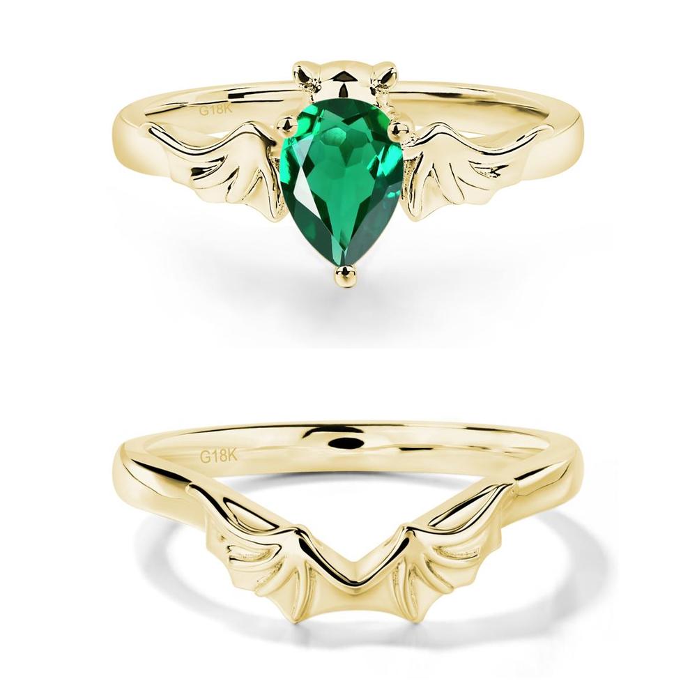 Emerald Bat Engagement Ring - LUO Jewelry #metal_xxxxx