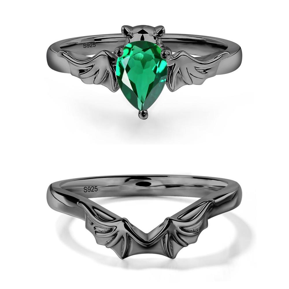 Emerald Bat Engagement Ring - LUO Jewelry #metal_xxxxx