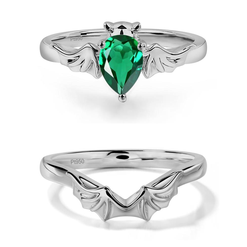 Emerald Bat Engagement Ring - LUO Jewelry #metal_xxxxx