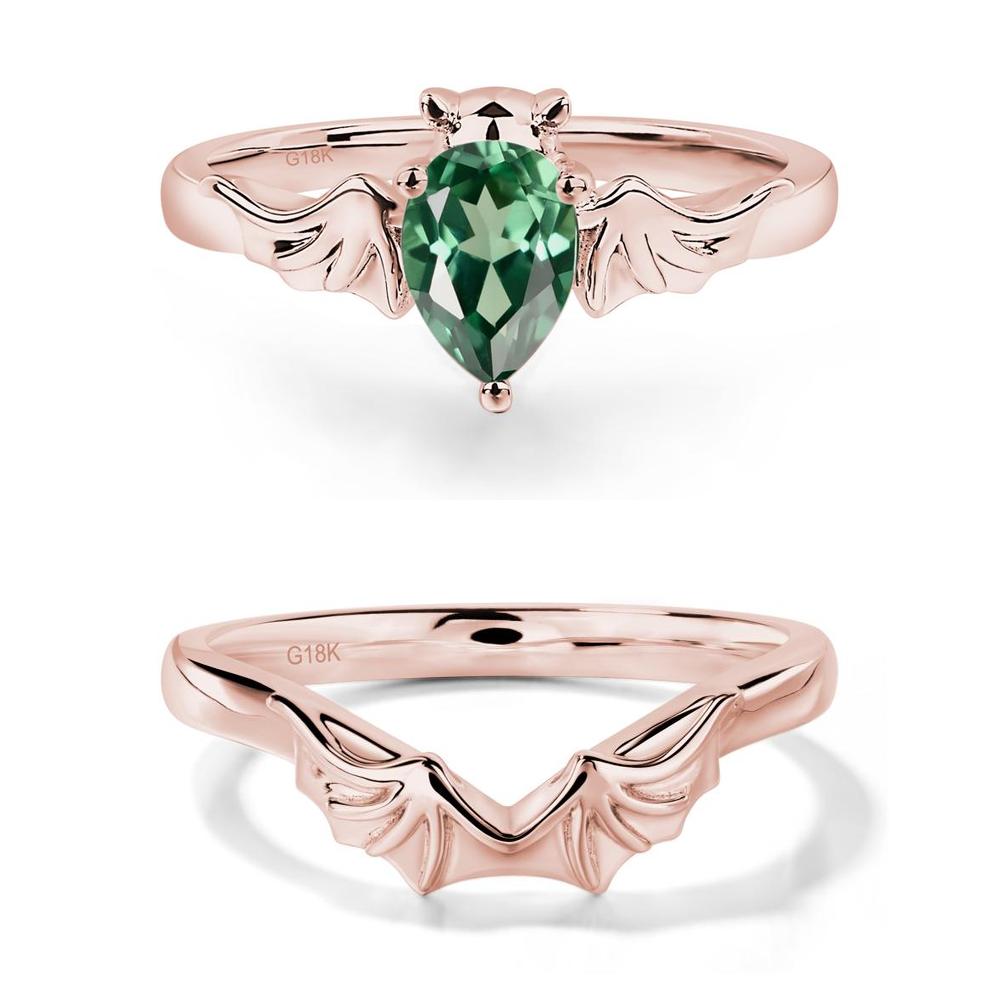 Green Sapphire Bat Engagement Ring - LUO Jewelry #metal_xxxxx