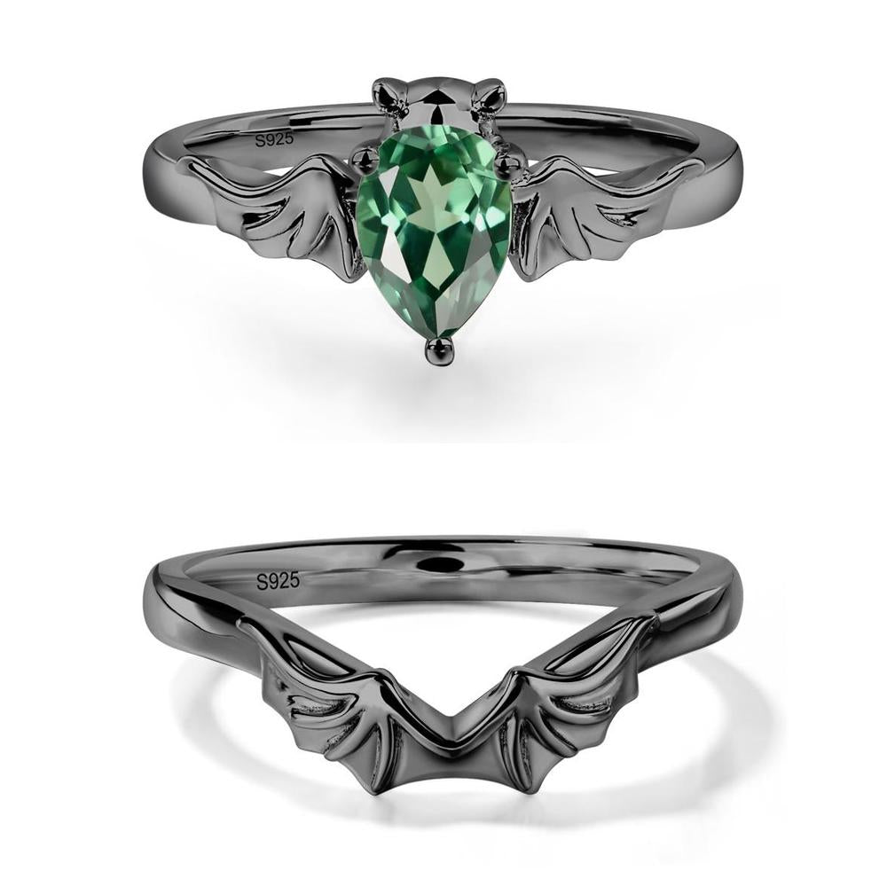 Green Sapphire Bat Engagement Ring - LUO Jewelry #metal_xxxxx