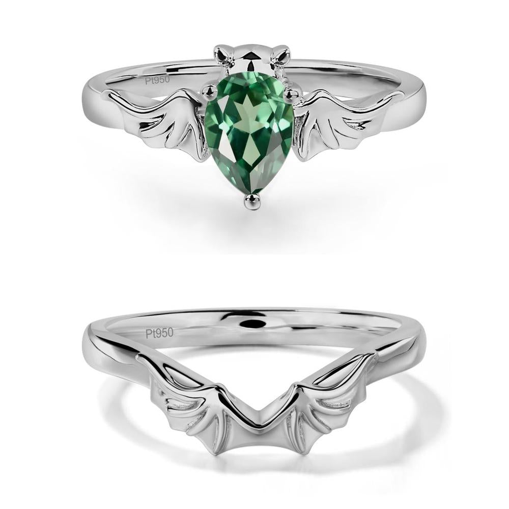 Green Sapphire Bat Engagement Ring - LUO Jewelry #metal_xxxxx