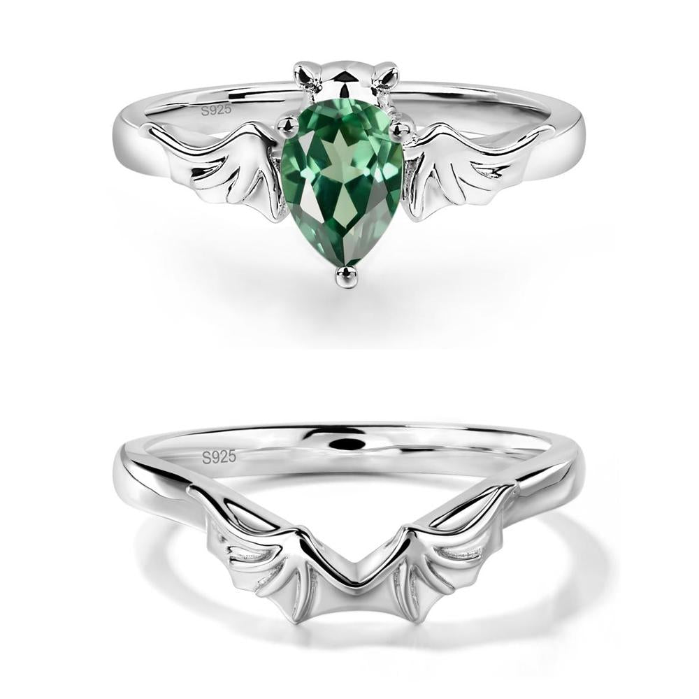 Green Sapphire Bat Engagement Ring - LUO Jewelry #metal_xxxxx