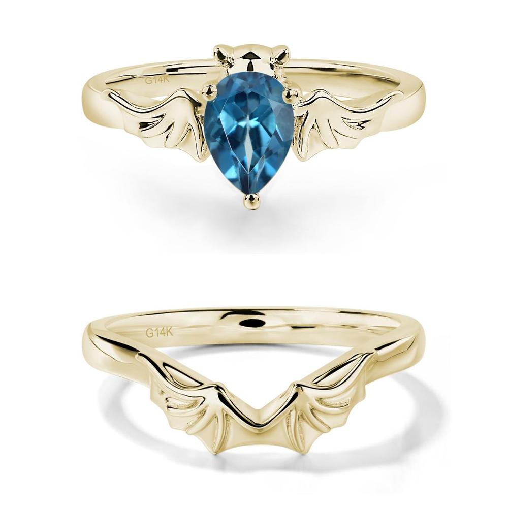 London Blue Topaz Gothic Promise Ring - LUO Jewelry #metal_xxxxx