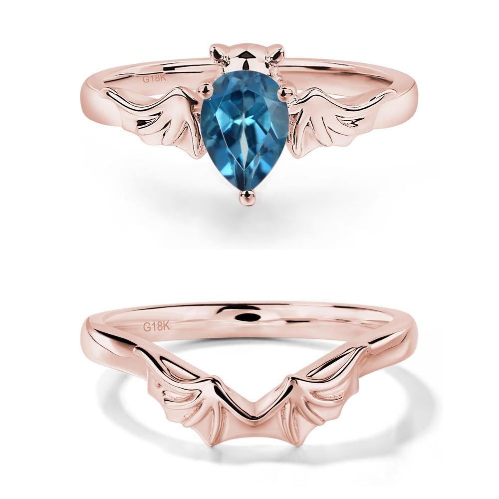 London Blue Topaz Gothic Promise Ring - LUO Jewelry #metal_xxxxx