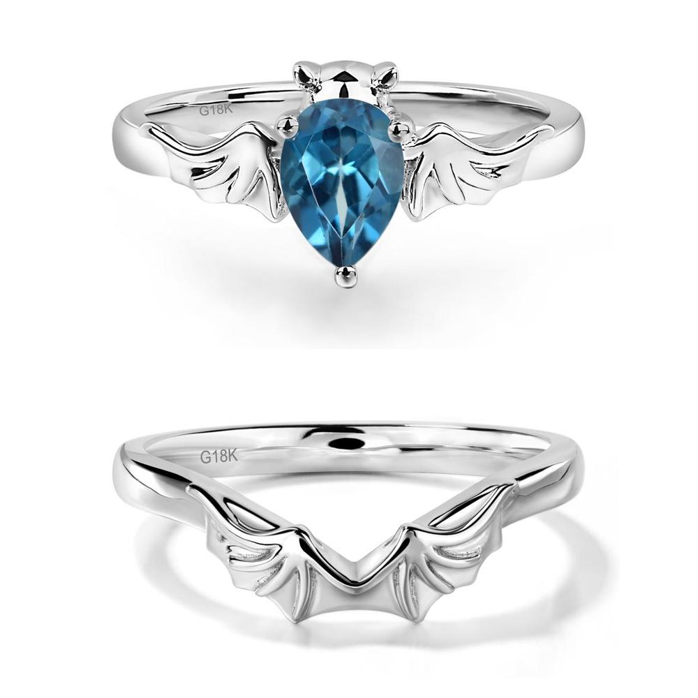 London Blue Topaz Gothic Promise Ring - LUO Jewelry #metal_xxxxx