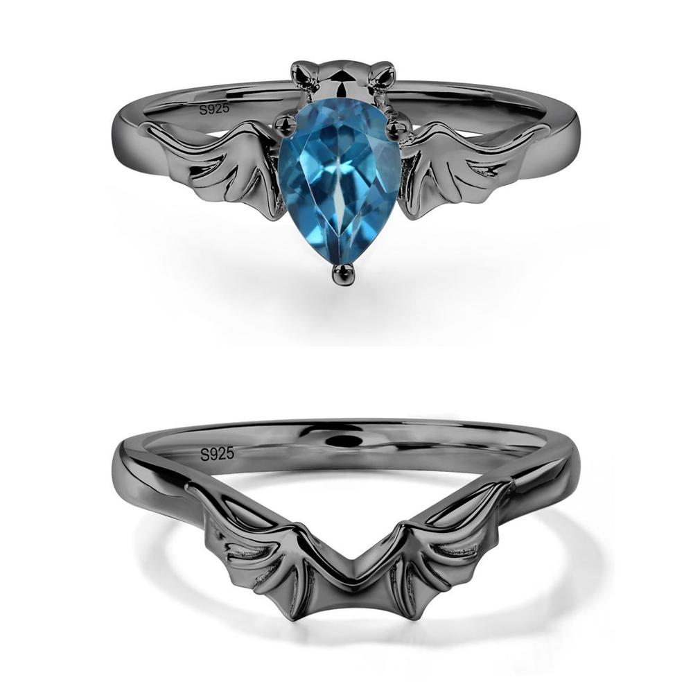 London Blue Topaz Gothic Promise Ring - LUO Jewelry #metal_xxxxx