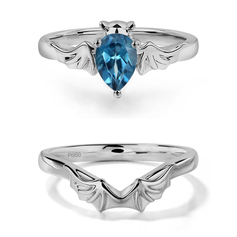 London Blue Topaz Gothic Promise Ring - LUO Jewelry #metal_xxxxx