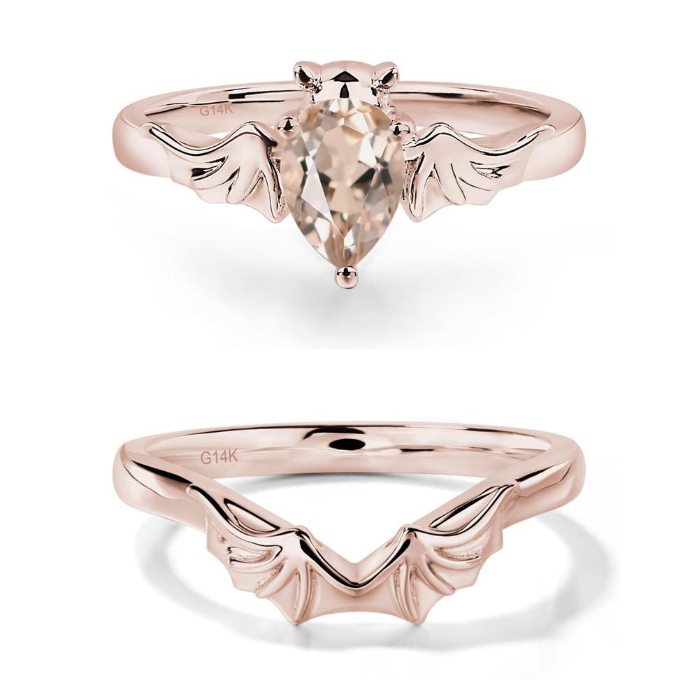 Morganite Bat Engagement Ring - LUO Jewelry #metal_xxxxx