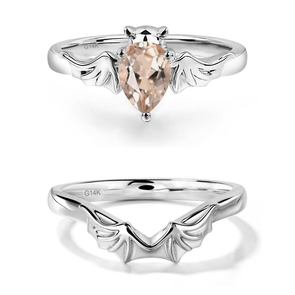 Morganite Bat Engagement Ring - LUO Jewelry #metal_xxxxx