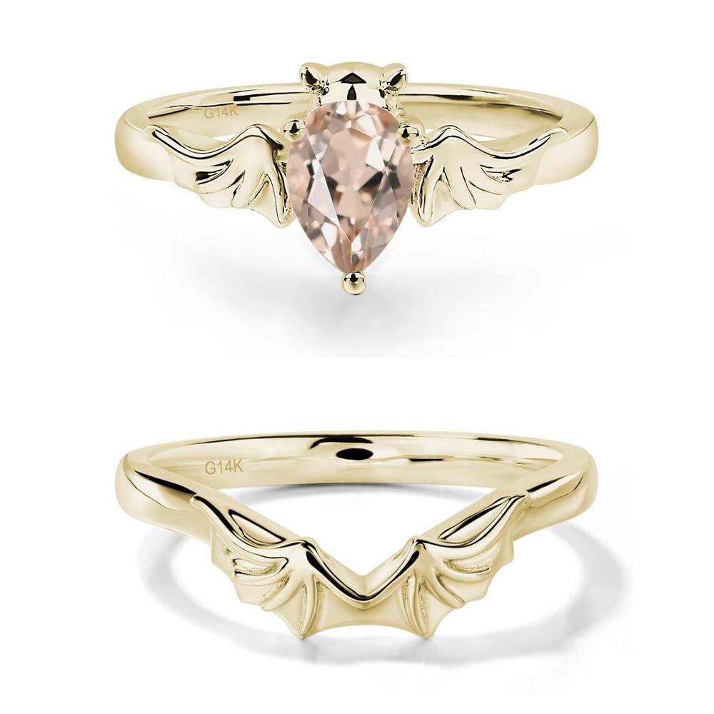 Morganite Bat Engagement Ring - LUO Jewelry #metal_xxxxx