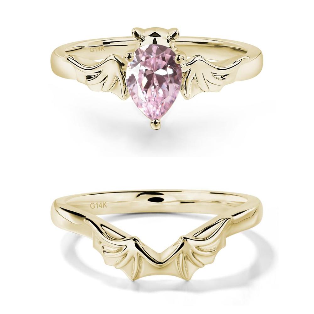 Pink Cubic Zirconia Bat Ring - LUO Jewelry #metal_xxxxx