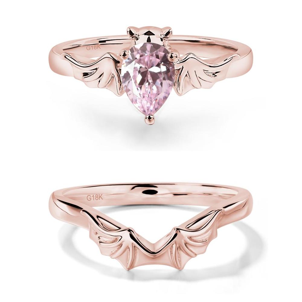 Pink Cubic Zirconia Bat Ring - LUO Jewelry #metal_xxxxx