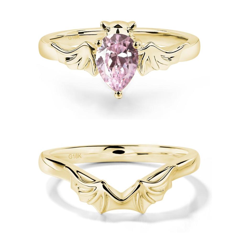 Pink Cubic Zirconia Bat Ring - LUO Jewelry #metal_xxxxx