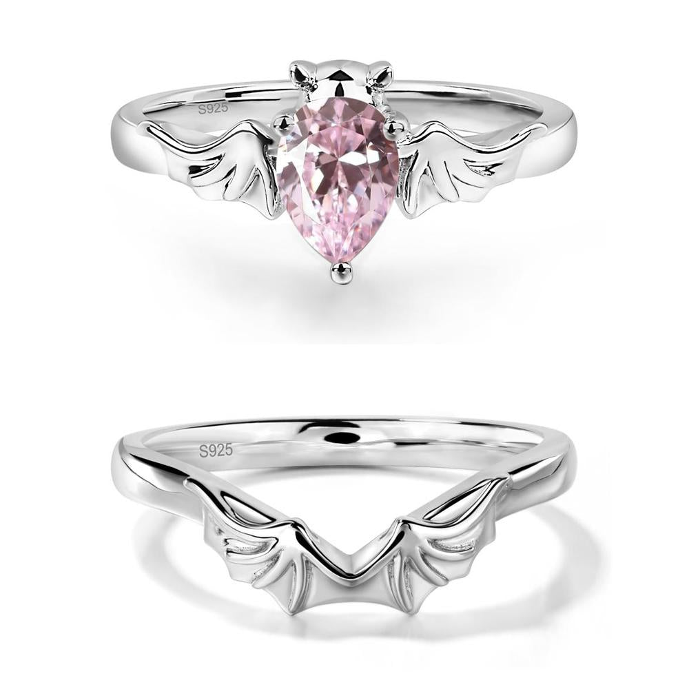 Pink Cubic Zirconia Bat Ring - LUO Jewelry #metal_xxxxx