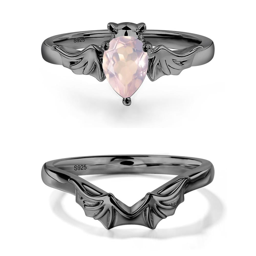 Rose Quartz Bat Engagement Ring - LUO Jewelry #metal_xxxxx