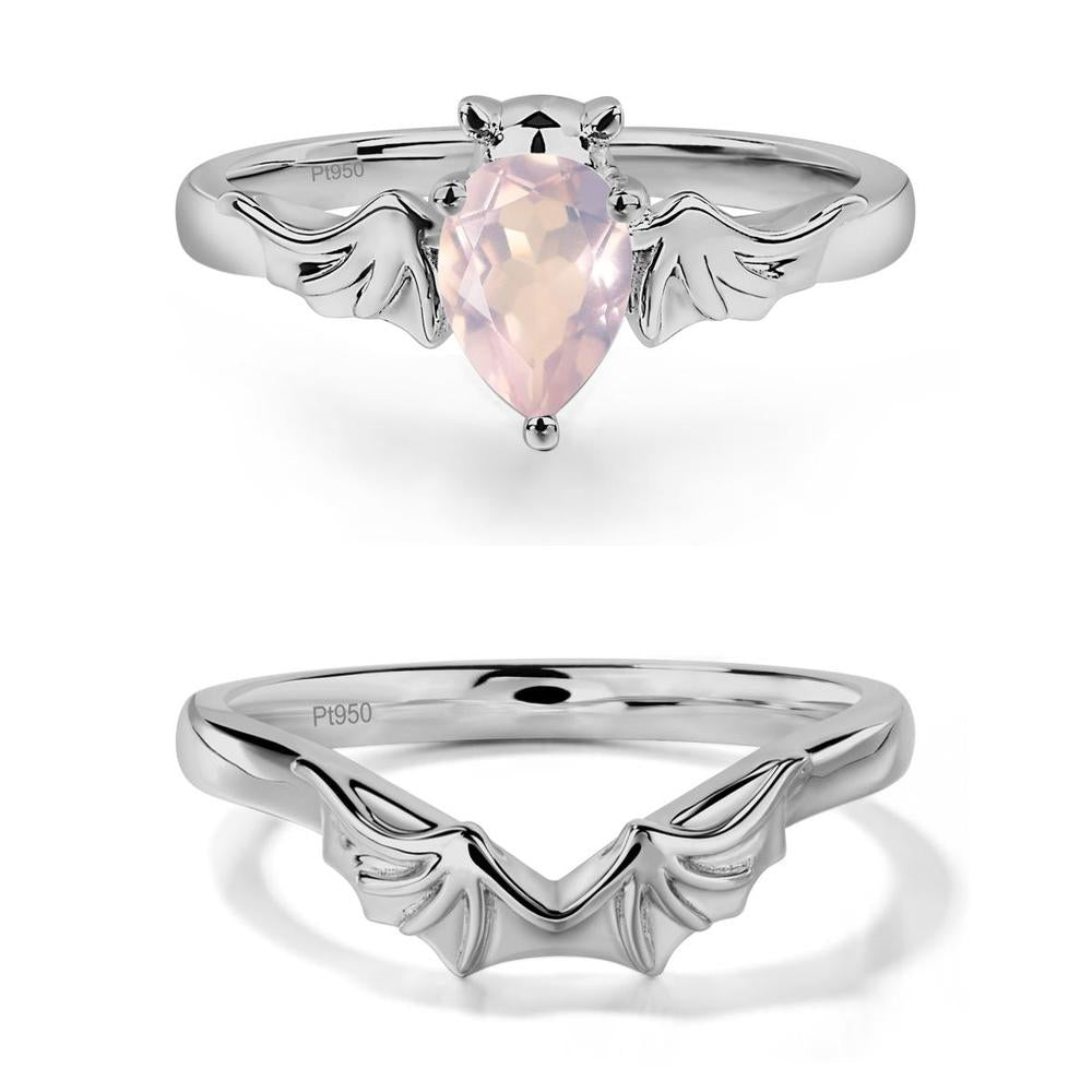 Rose Quartz Bat Engagement Ring - LUO Jewelry #metal_xxxxx