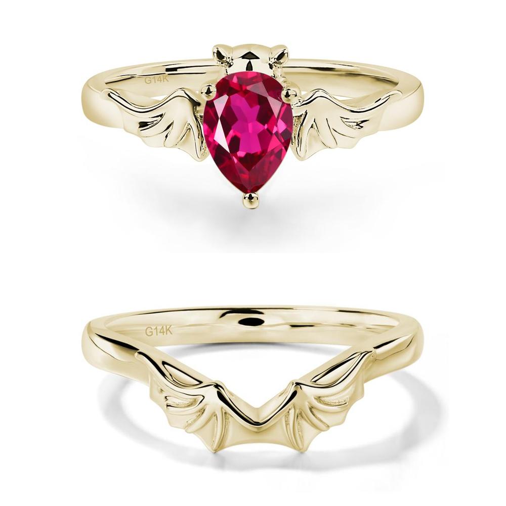 Ruby Bat Ring - LUO Jewelry #metal_xxxxx