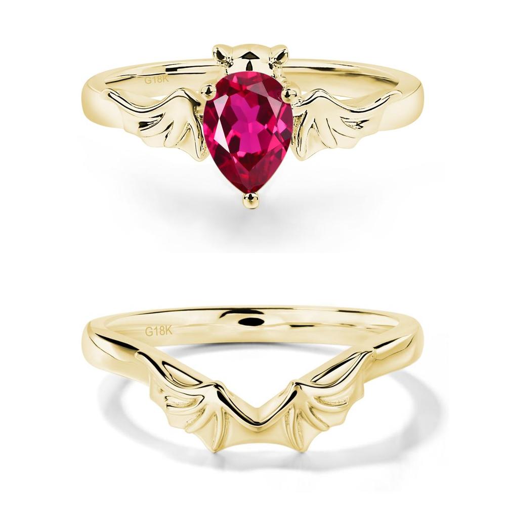 Ruby Bat Ring - LUO Jewelry #metal_xxxxx