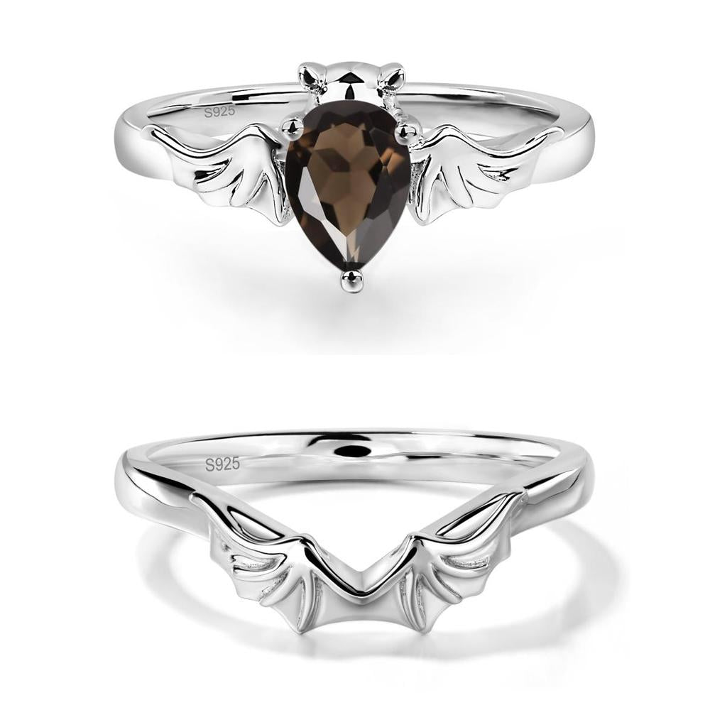 Smoky Quartz Bat Engagement Ring - LUO Jewelry #metal_xxxxx