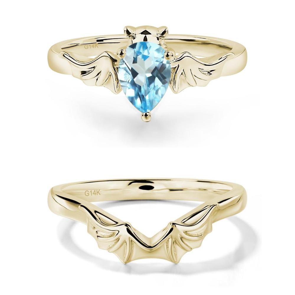 Swiss Blue Topaz Bat Ring - LUO Jewelry #metal_xxxxx