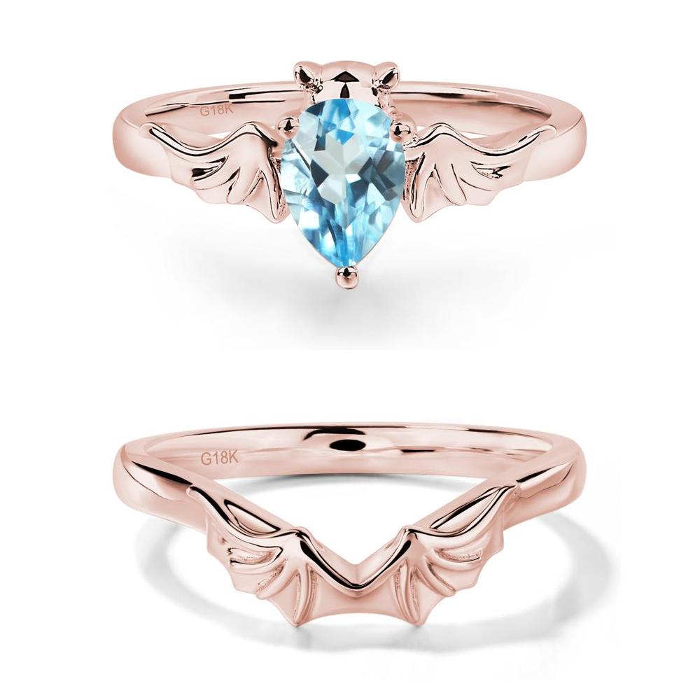 Swiss Blue Topaz Bat Ring - LUO Jewelry #metal_xxxxx