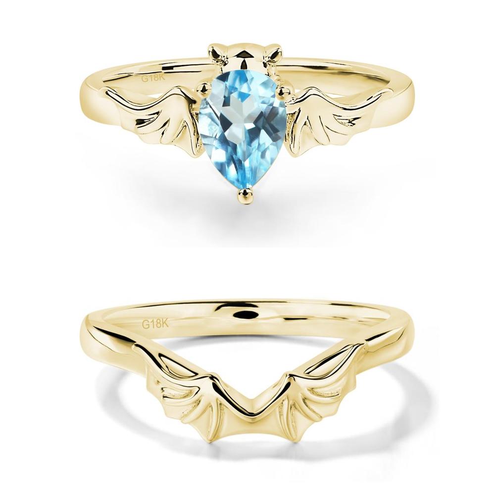 Swiss Blue Topaz Bat Ring - LUO Jewelry #metal_xxxxx