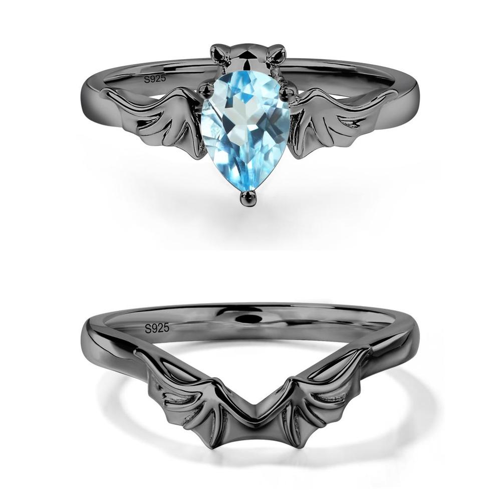 Swiss Blue Topaz Bat Ring - LUO Jewelry #metal_xxxxx