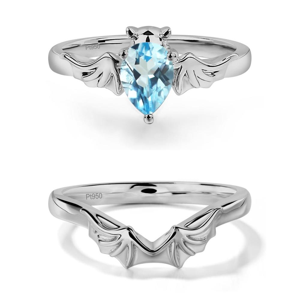 Swiss Blue Topaz Bat Ring - LUO Jewelry #metal_xxxxx