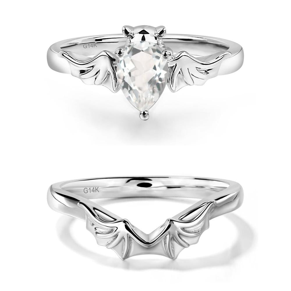 White Topaz Gothic Promise Ring - LUO Jewelry #metal_xxxxx