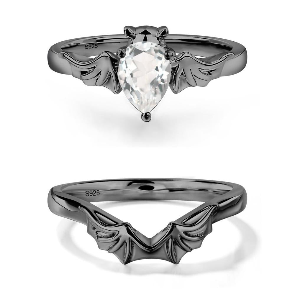 White Topaz Gothic Promise Ring - LUO Jewelry #metal_xxxxx