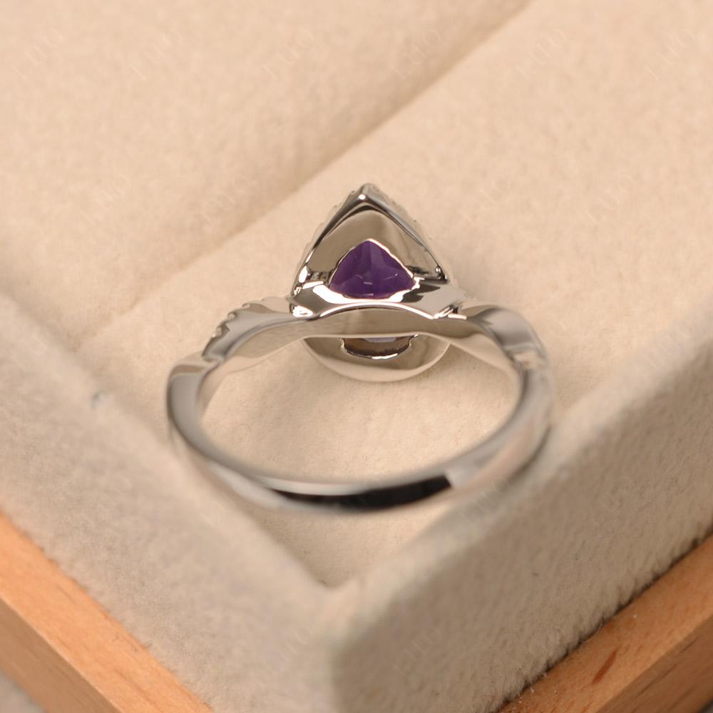 Amethyst Twisted Band Engagement Ring - LUO Jewelry 