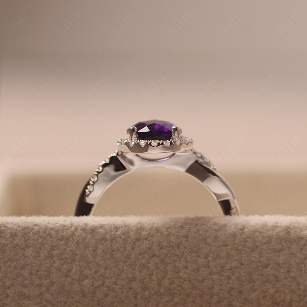 Amethyst Twisted Band Engagement Ring - LUO Jewelry 