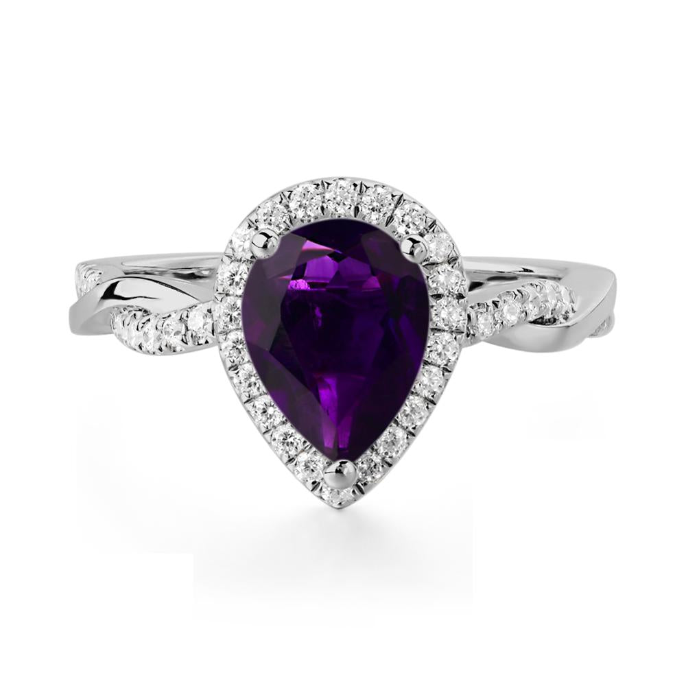 Amethyst Twisted Band Engagement Ring - LUO Jewelry #metal_platinum