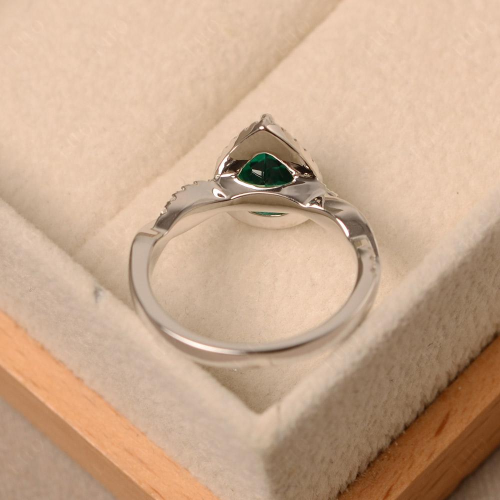 Emerald Twisted Band Engagement Ring - LUO Jewelry 