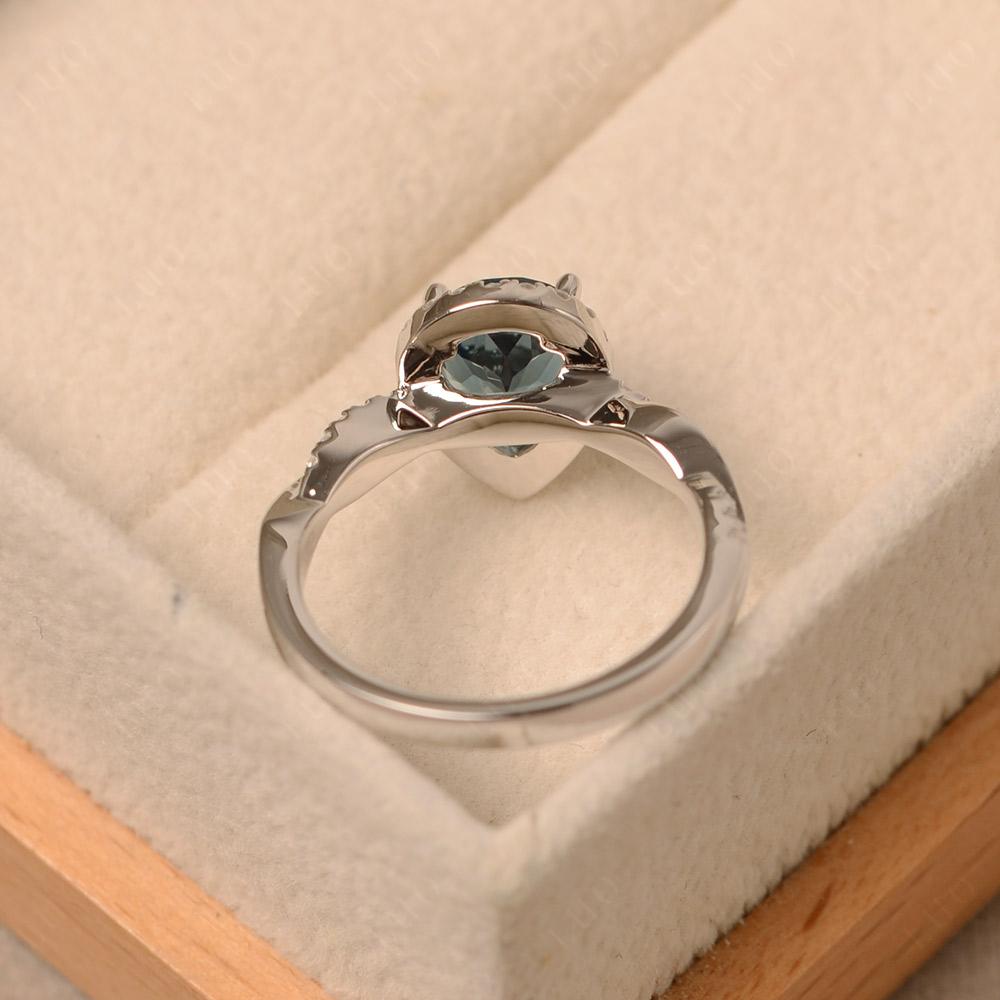 London Blue Topaz Twisted Band Engagement Ring - LUO Jewelry 