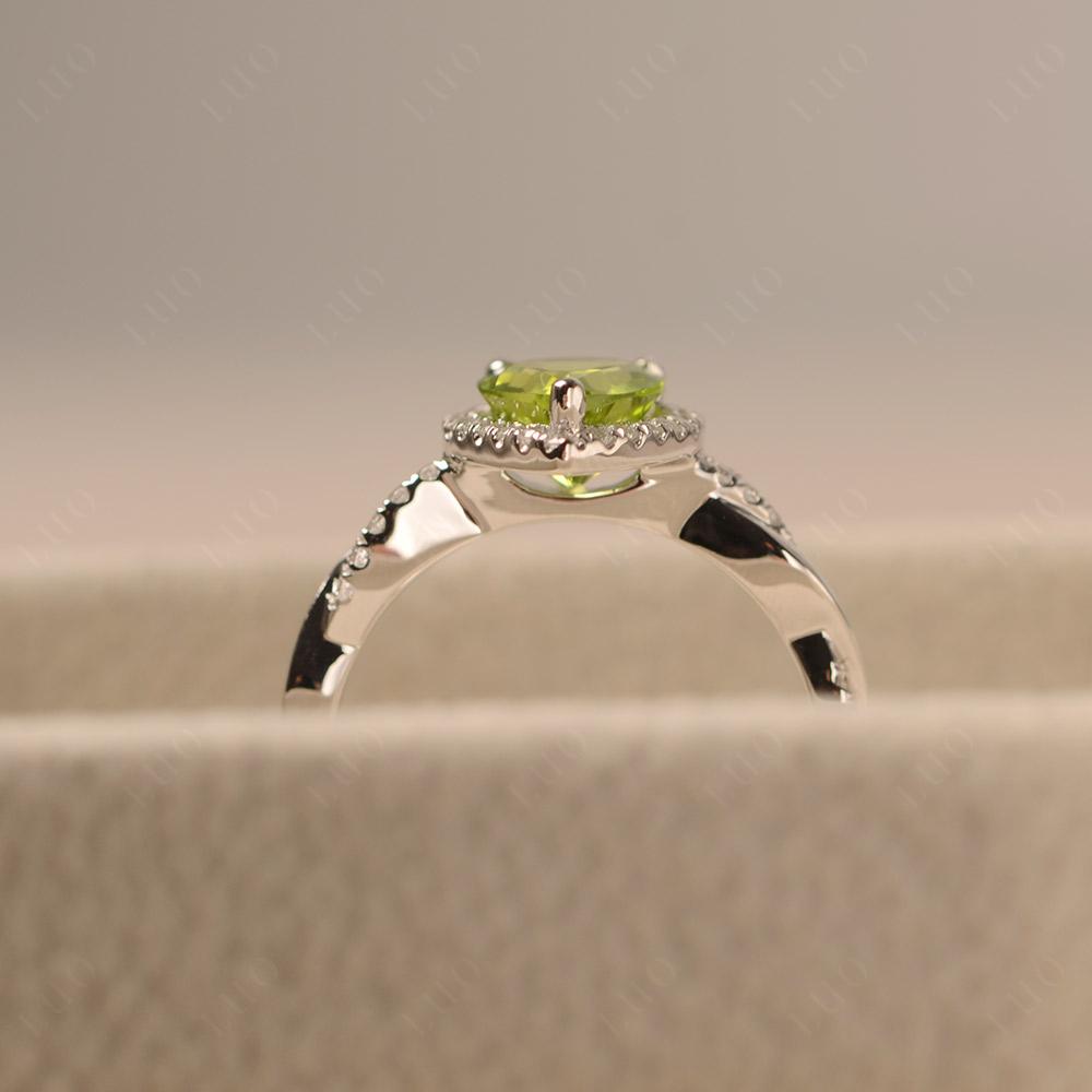 Peridot Twisted Band Engagement Ring - LUO Jewelry 