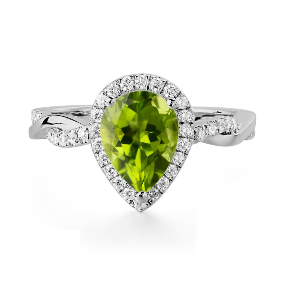 Peridot Twisted Band Engagement Ring - LUO Jewelry #metal_platinum