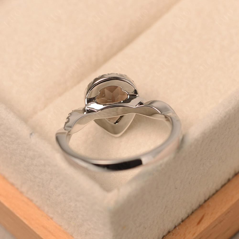 Smoky Quartz Twisted Band Engagement Ring - LUO Jewelry 