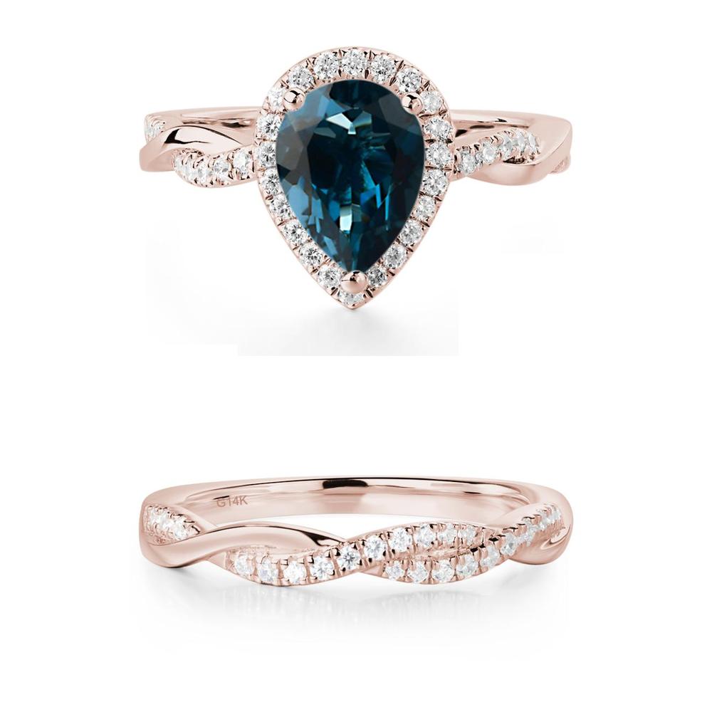 London Blue Topaz Twisted Band Engagement Ring - LUO Jewelry #metal_xxxxx