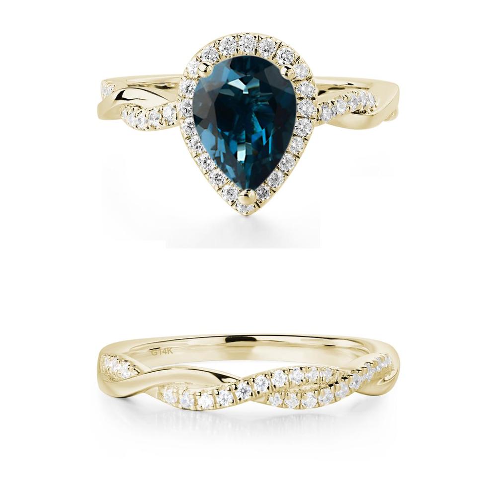 London Blue Topaz Twisted Band Engagement Ring - LUO Jewelry #metal_xxxxx