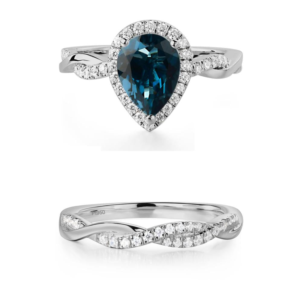 London Blue Topaz Twisted Band Engagement Ring - LUO Jewelry #metal_xxxxx