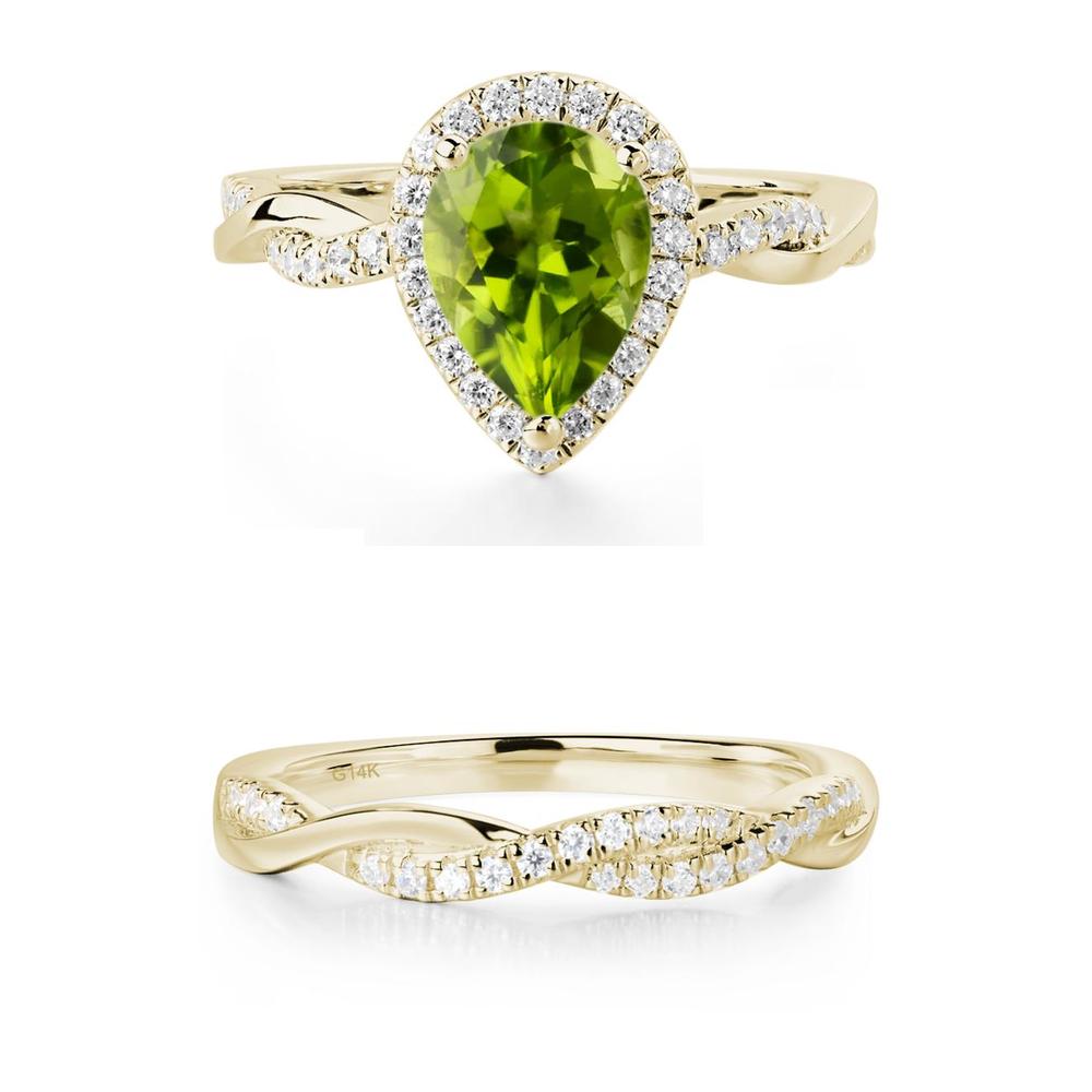 Peridot Twisted Band Engagement Ring - LUO Jewelry #metal_xxxxx