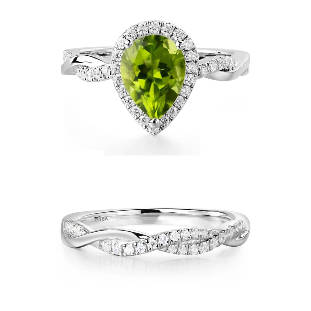 Peridot Twisted Band Engagement Ring - LUO Jewelry #metal_xxxxx