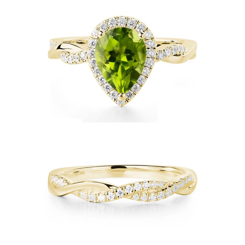 Peridot Twisted Band Engagement Ring - LUO Jewelry #metal_xxxxx