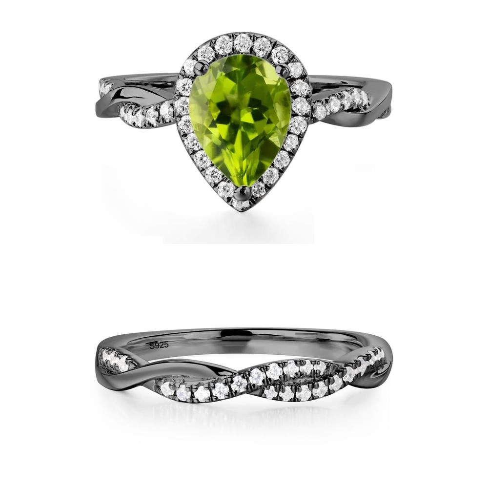 Peridot Twisted Band Engagement Ring - LUO Jewelry #metal_xxxxx